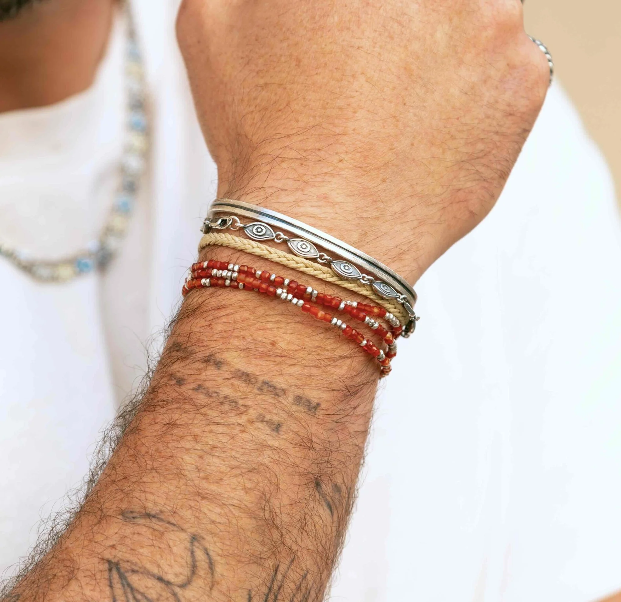 Multi Sterling Silver Evil Eye Bracelet - Image 5