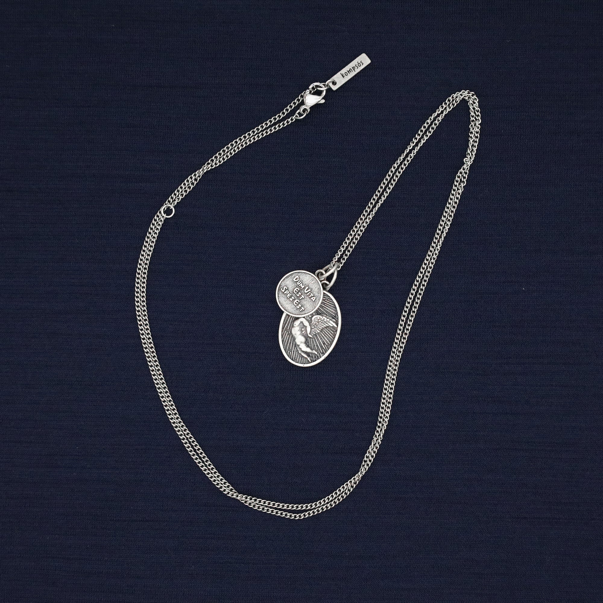 "Dum Vita Est - Spes Est" Flying Angel Silver Necklace - Image 5