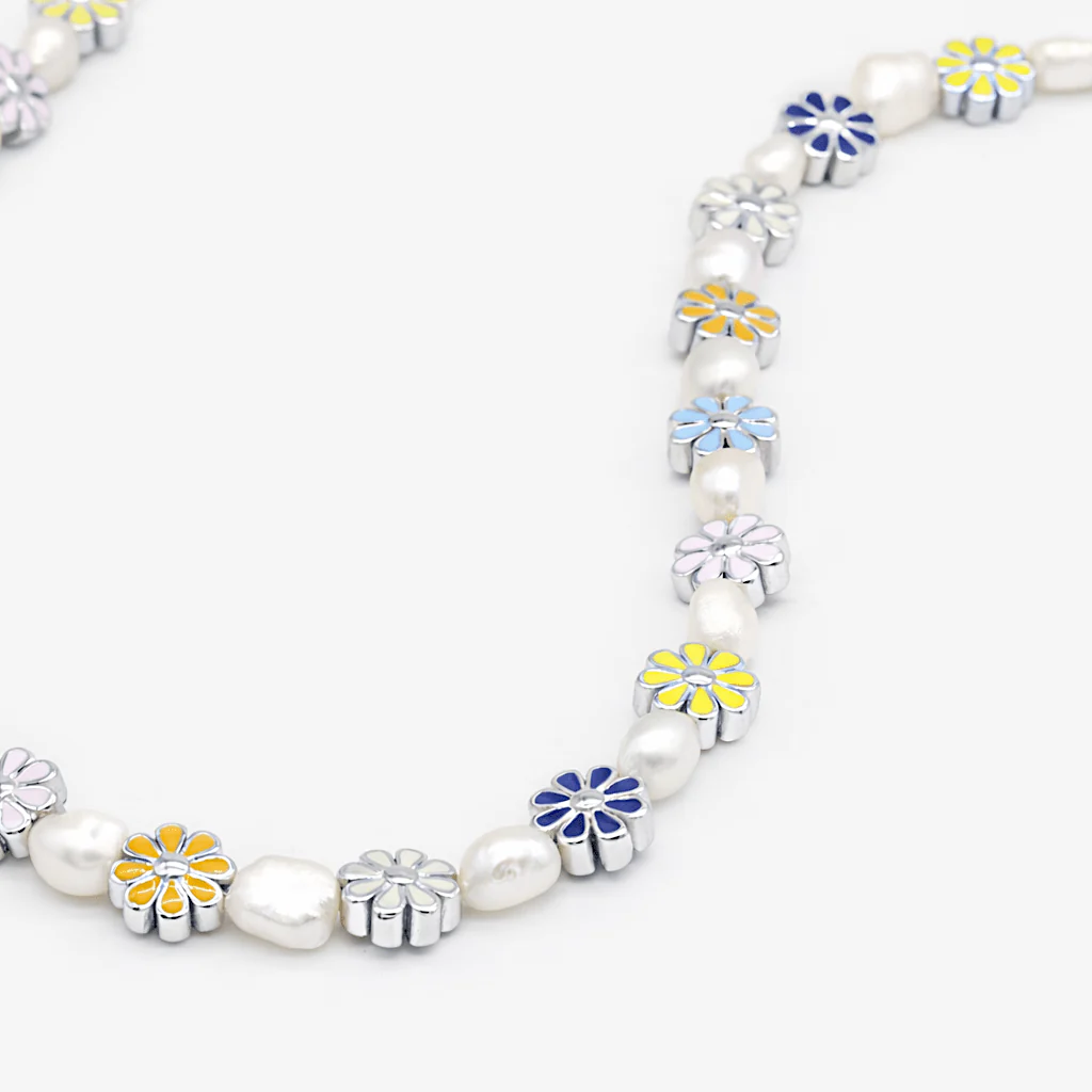 Necklace With Enamelled Charms And Freshwater Pearls - Image 2