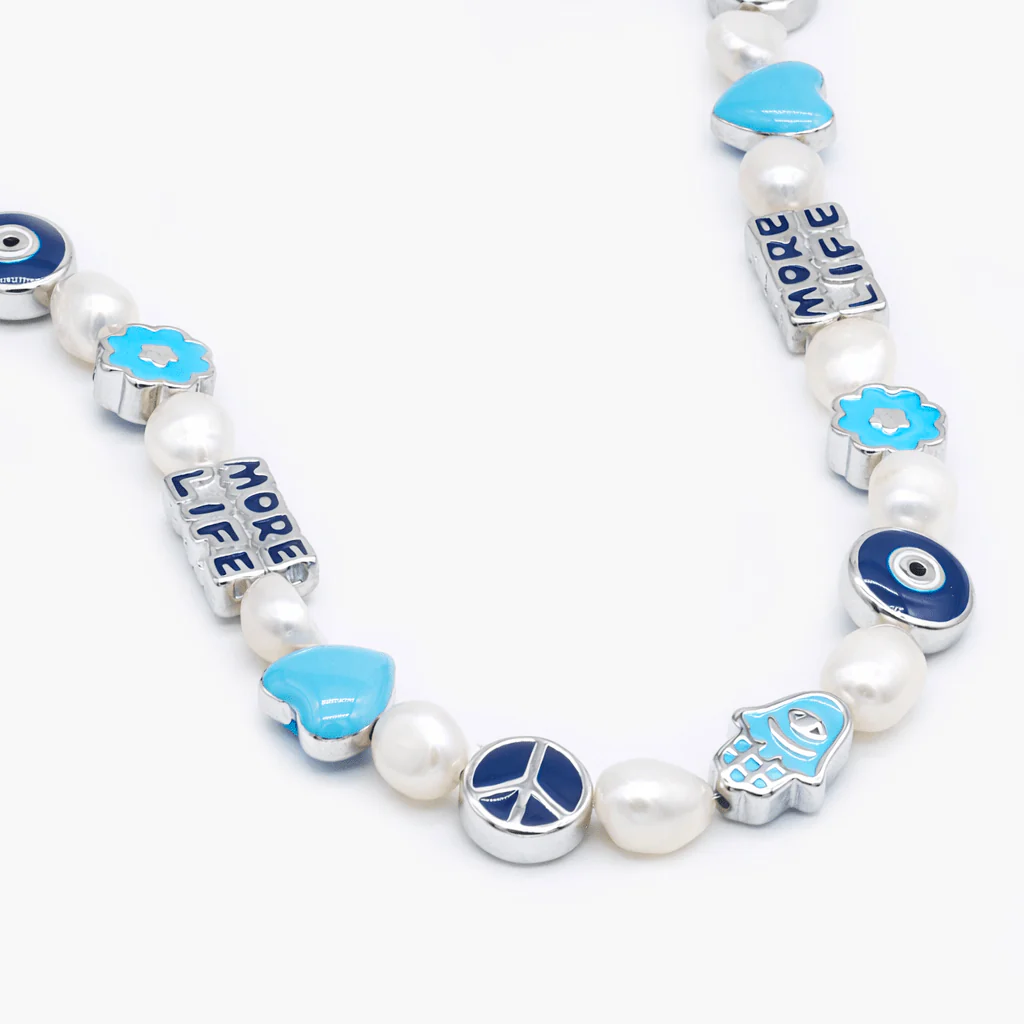 Necklace With Enamelled Charms And Freshwater Pearls - Image 2