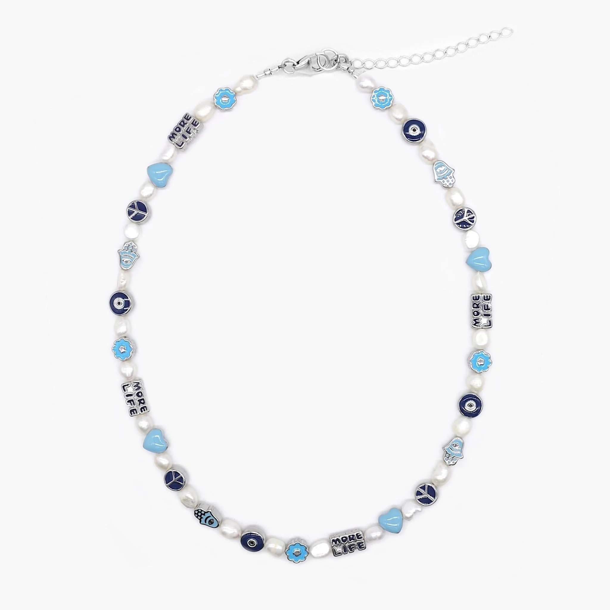 Necklace With Enamelled Charms And Freshwater Pearls - Image 3