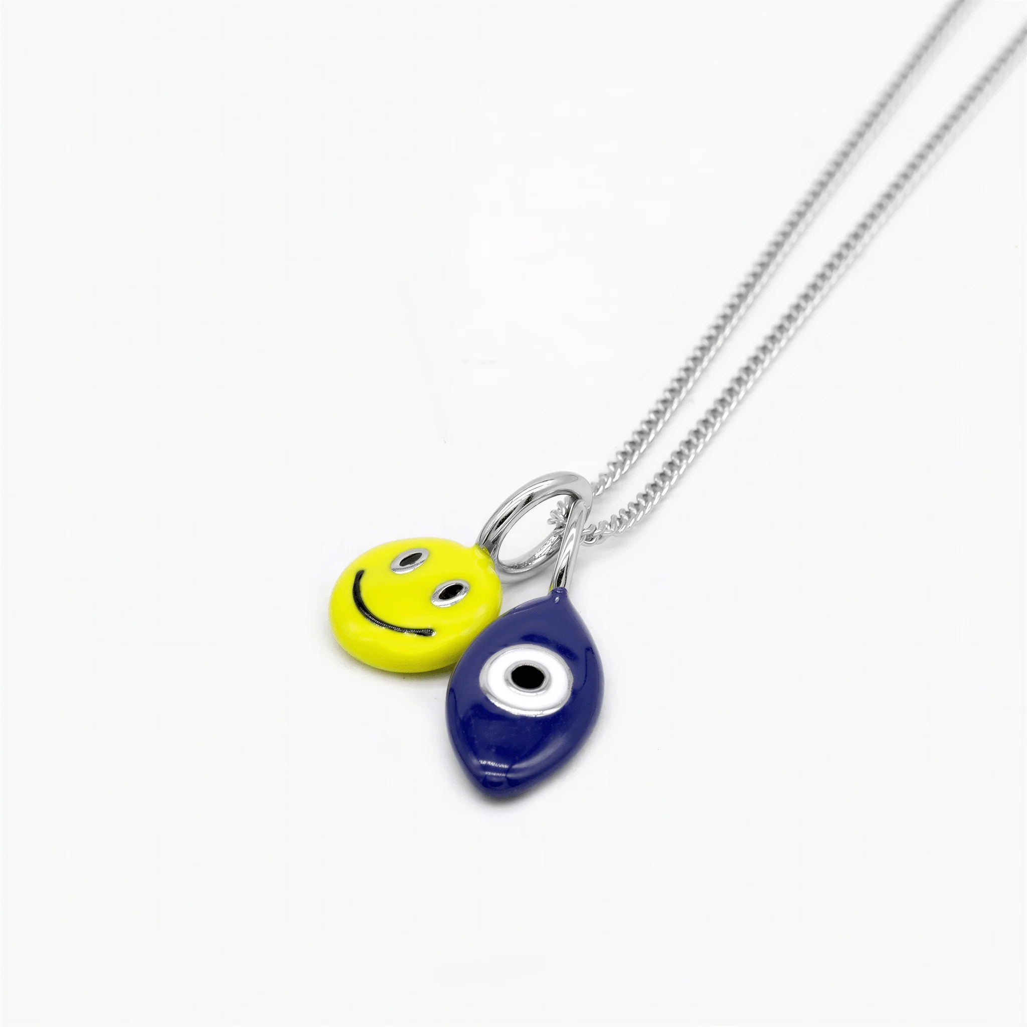 Necklace With Hand Painted Evil Eye And Smiley - Image 2