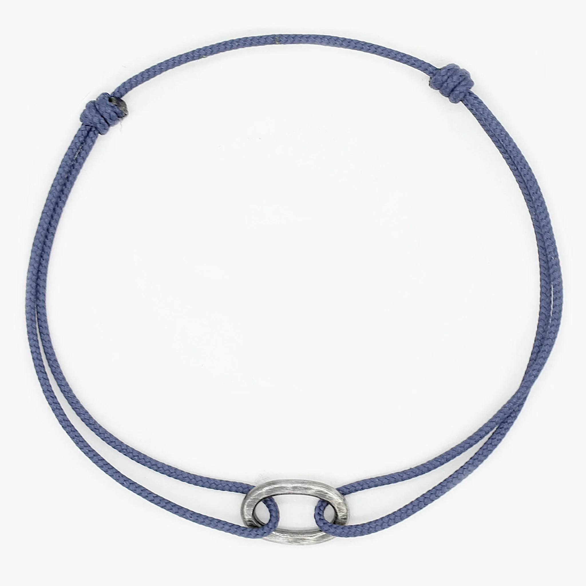 Nylon Thread With Silver Hoop "Indah" Bracelet (Ocean Blue) - Image 2