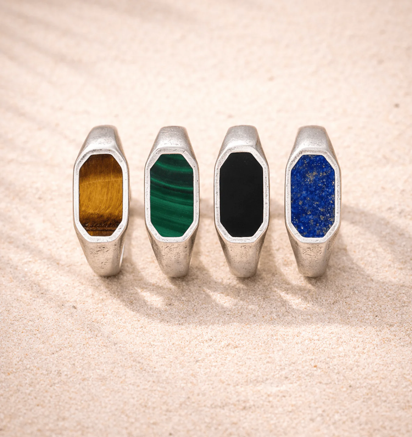 Octagon Signet Ring With Malachite Stone - Image 4