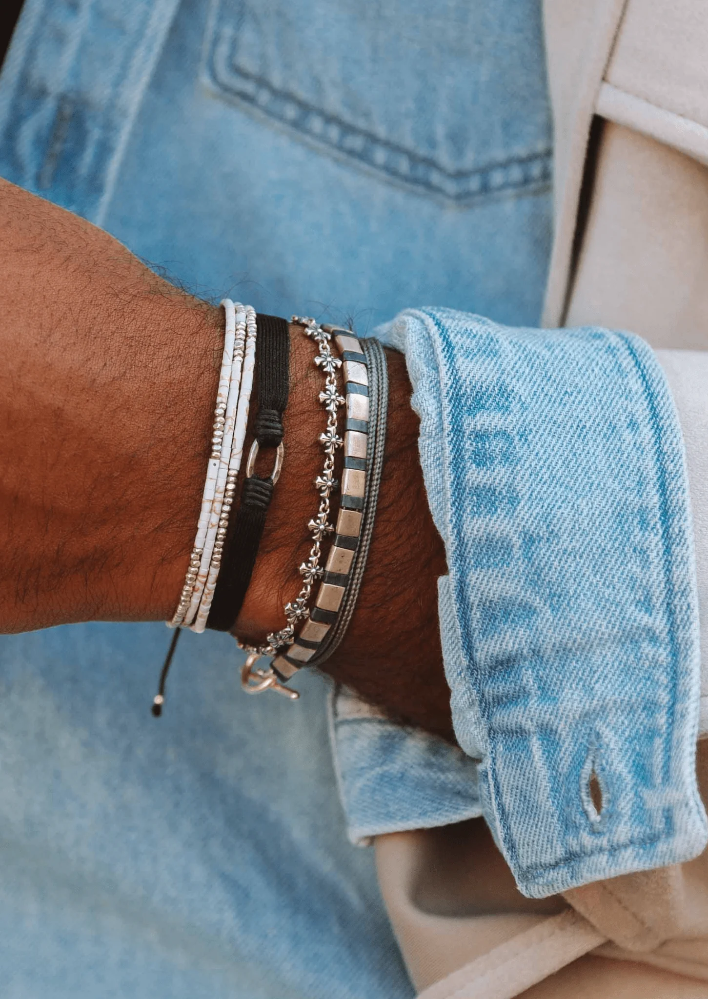 Patonce Cross Sterling Silver Chain Bracelet - Image 3
