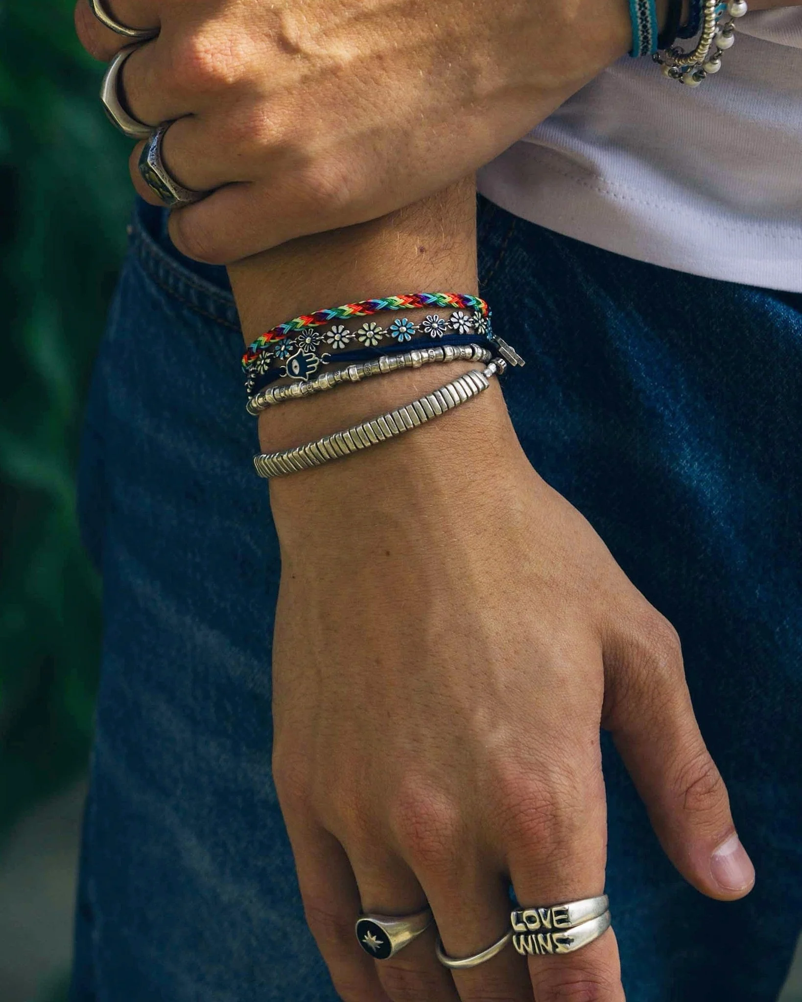 Rope Hamsa Bracelet (Light Blue) - Image 2