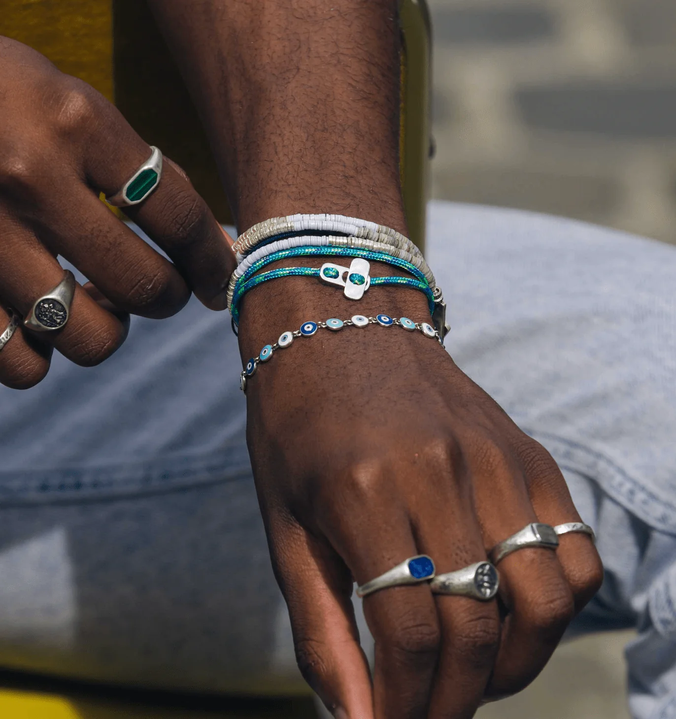 Sailing Cord Bracelet With Silver Clasp (Multicolors) - Image 2