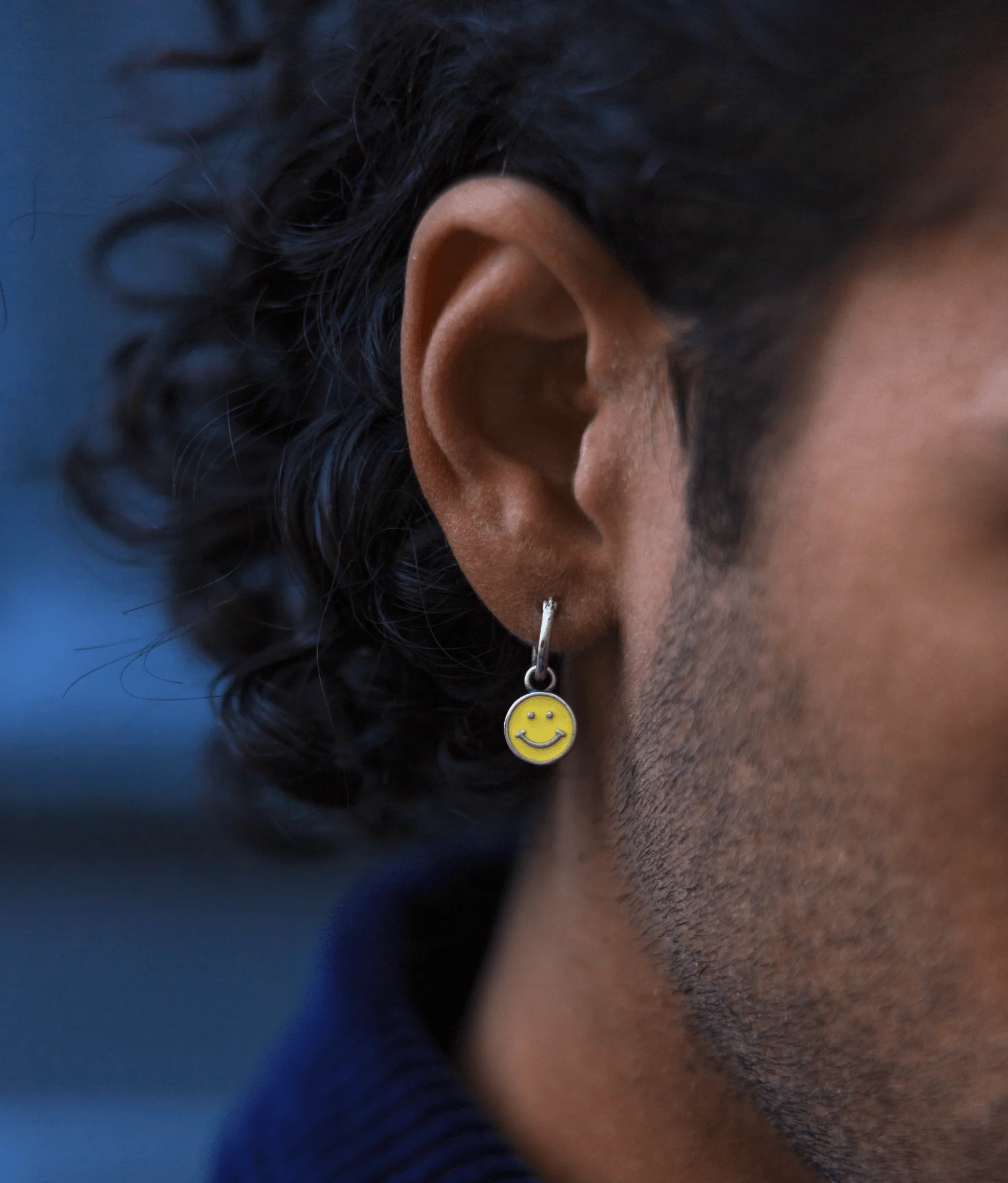 Smiley Sterling Silver Earring - Image 2