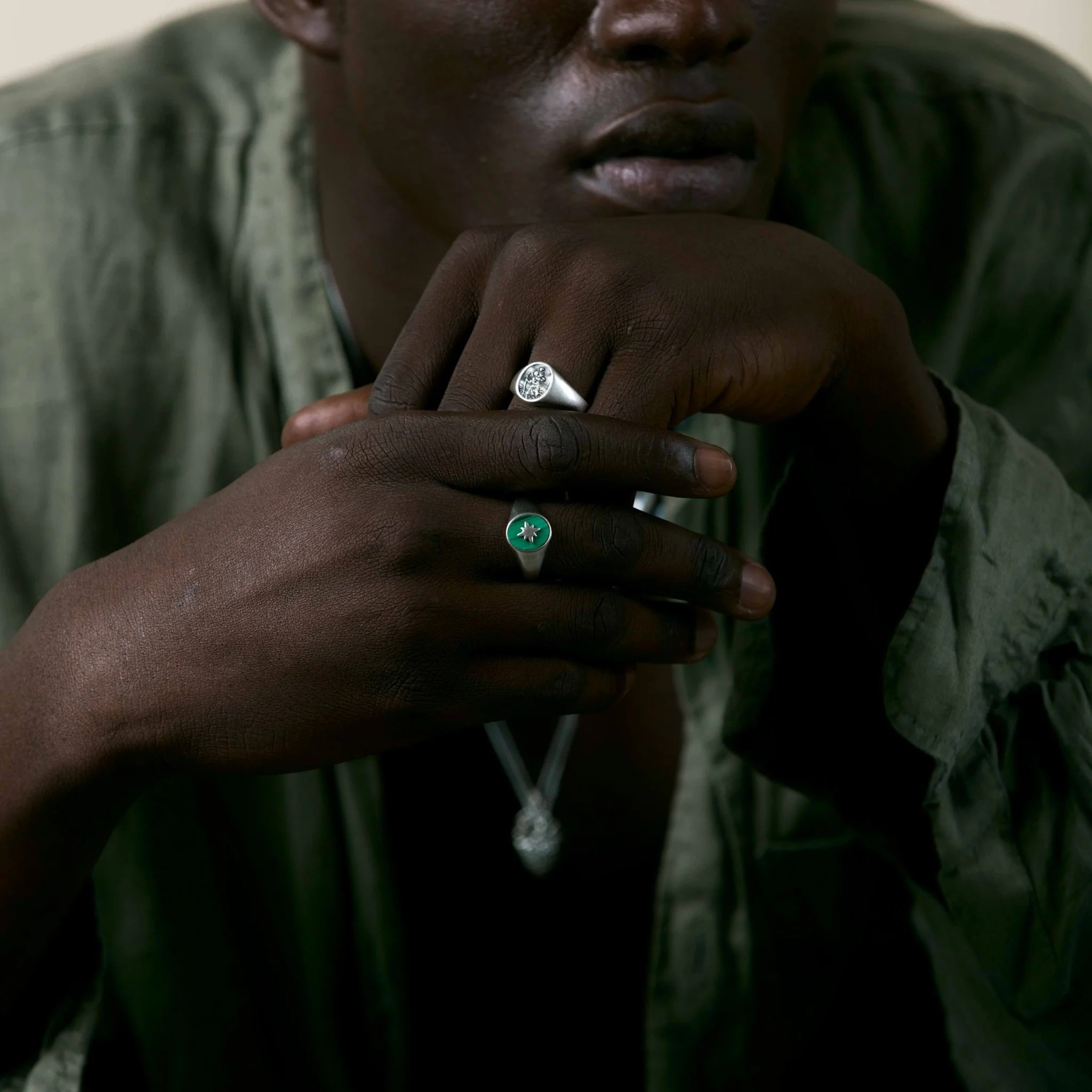 St. Christopher Sterling Silver Signet Ring - Image 4