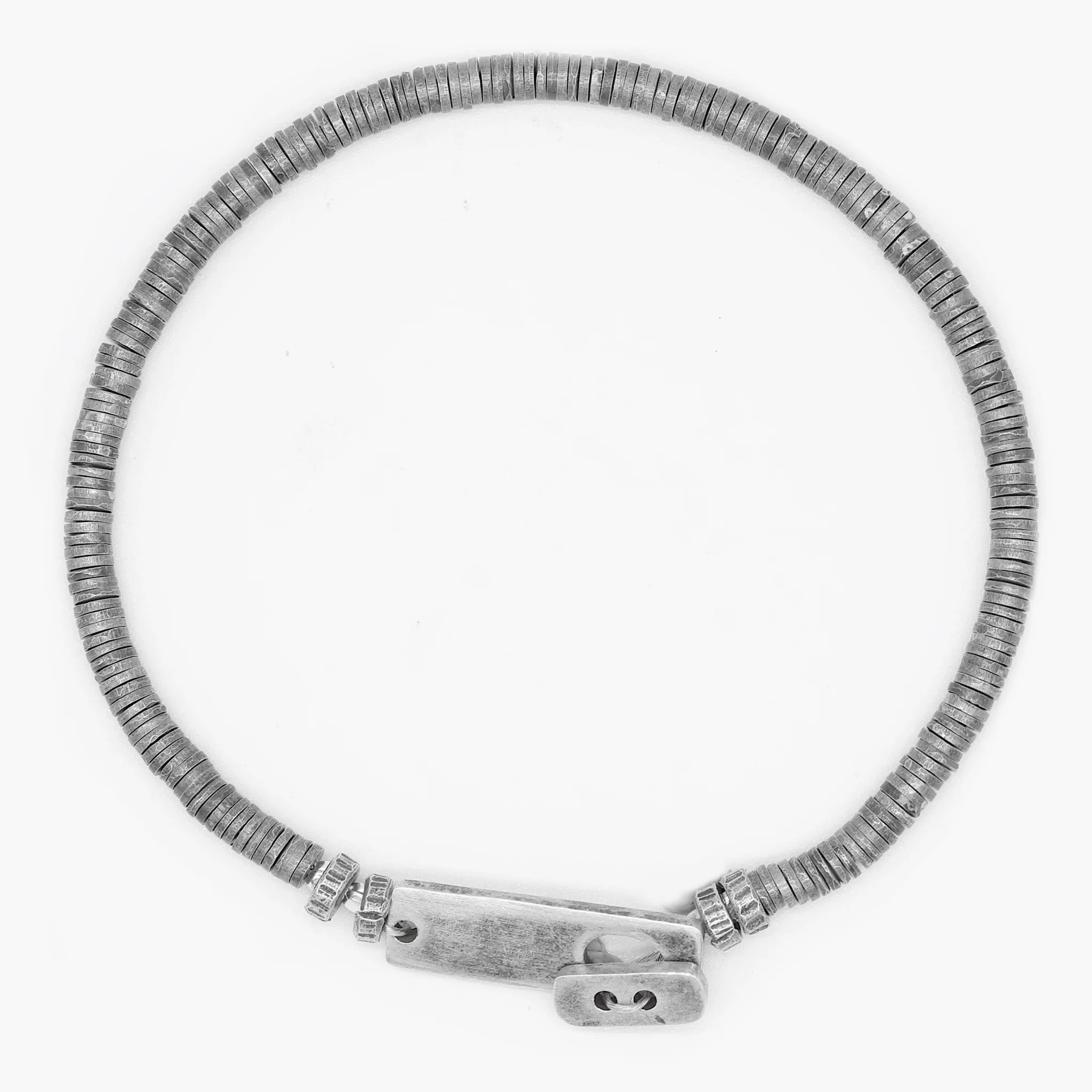 Sterling Silver Disc Beads "Ares" Bracelet - Image 2