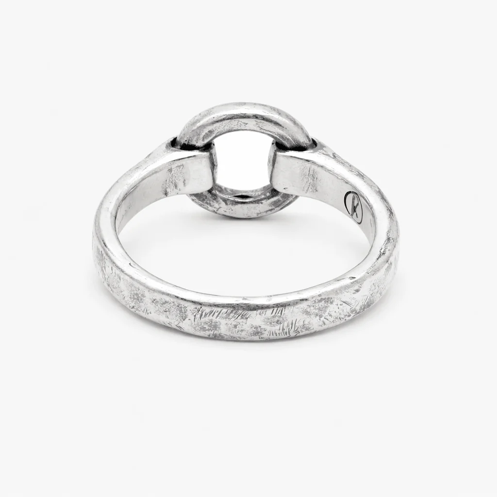 Sterling Silver Round Perforated Signet Ring - Image 2