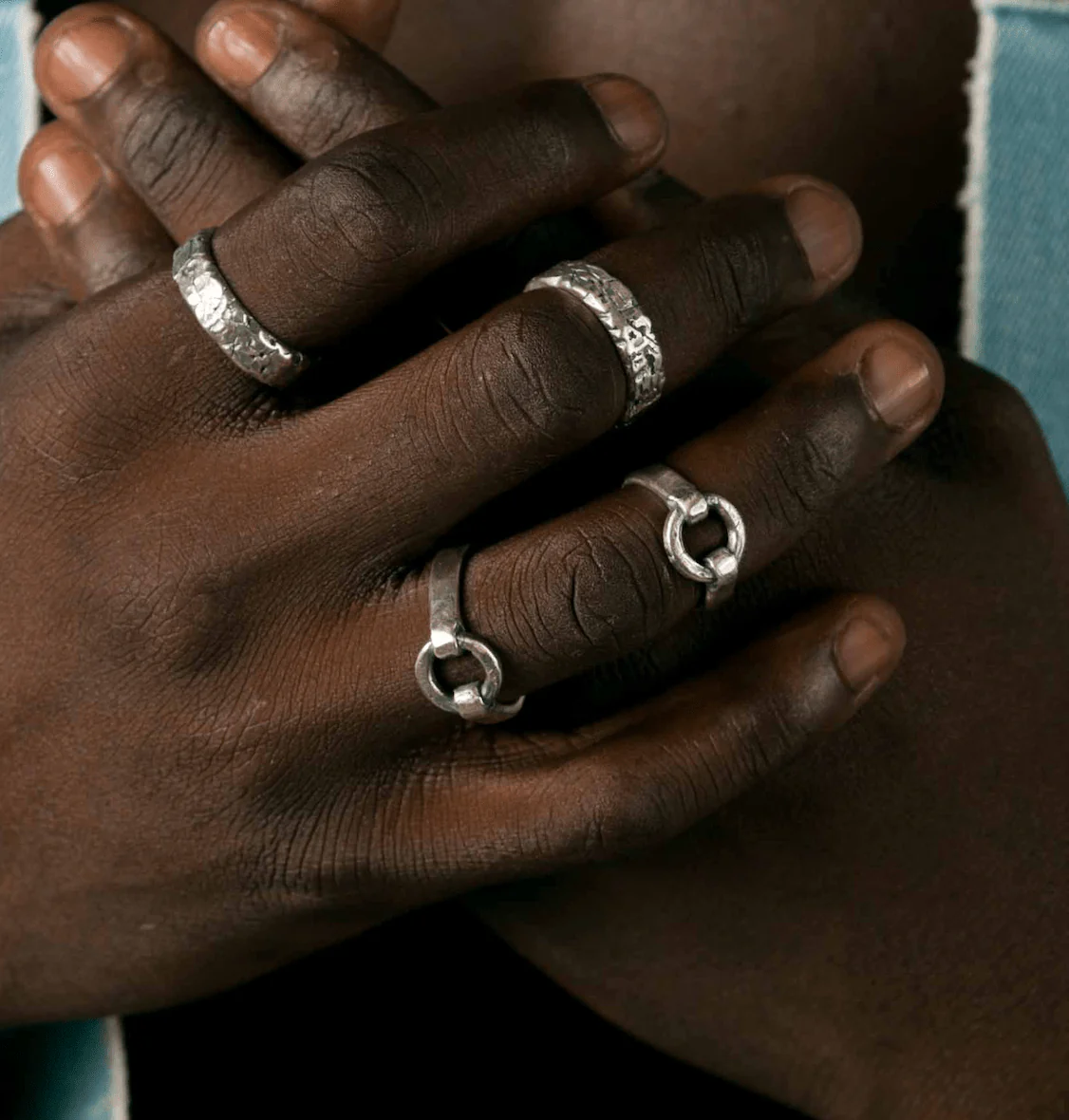 Sterling Silver Round Perforated Signet Ring - Image 5