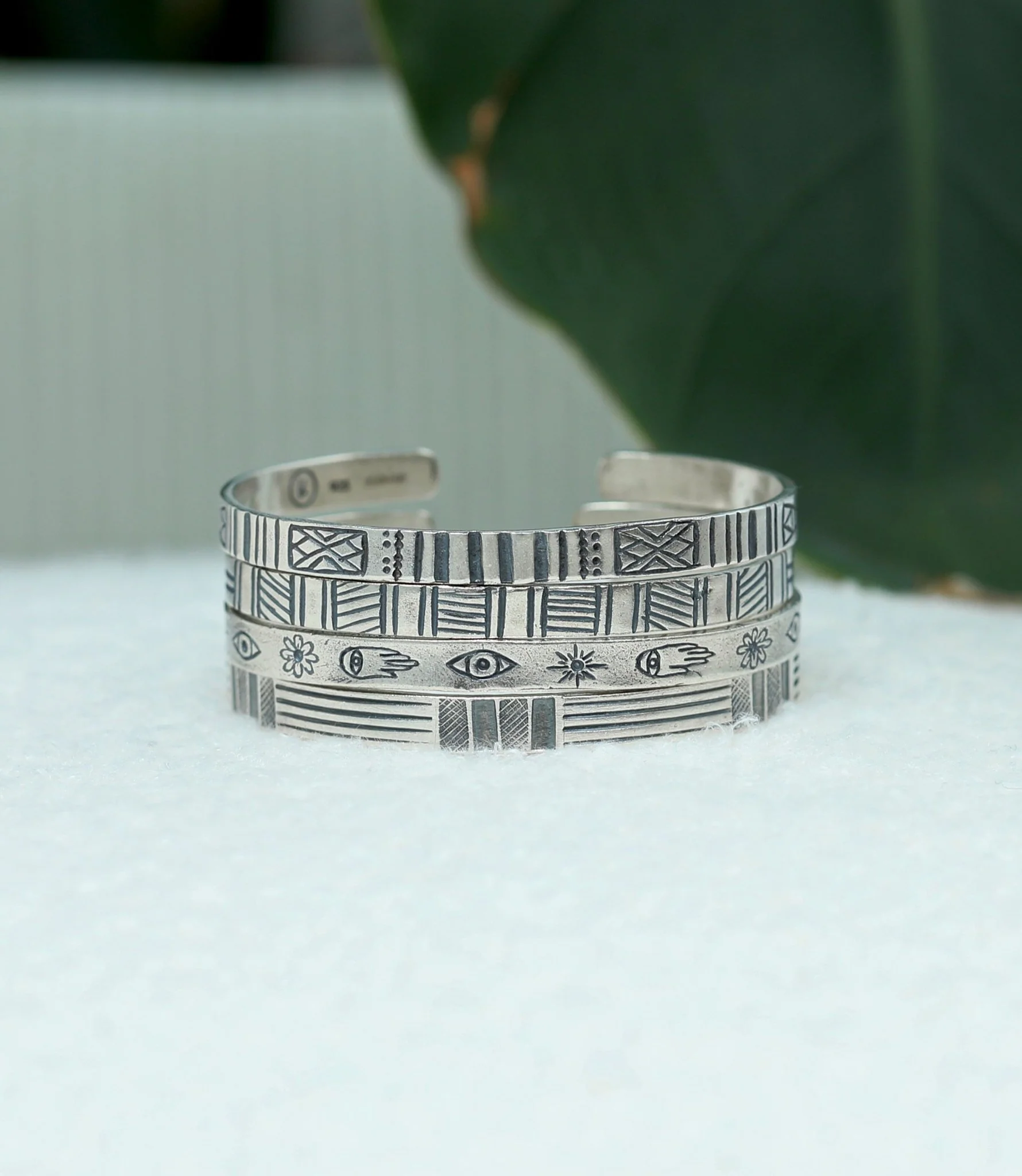 Sterling Silver Signature Bangle With Engraved Symbols - Image 3