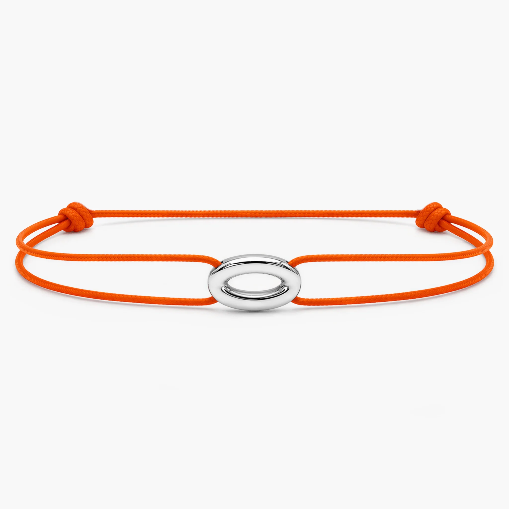 String Bracelet With Silver Hoop (Tangerine)