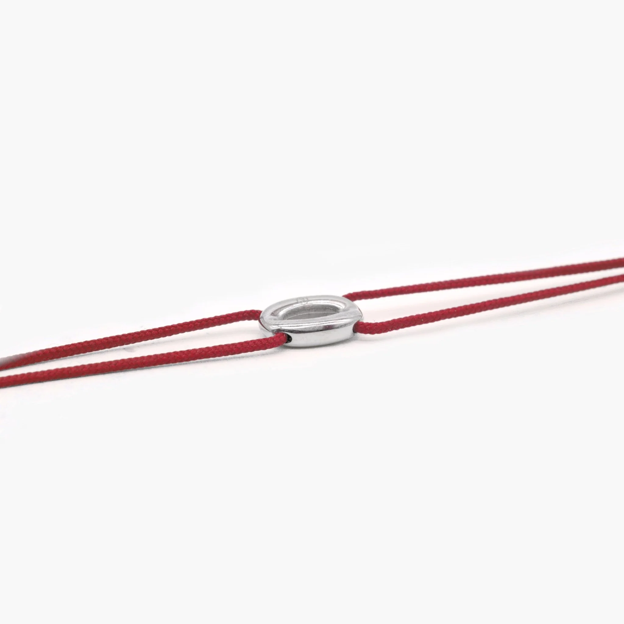 String Bracelet With Silver Hoop (Temple Red) - Image 2