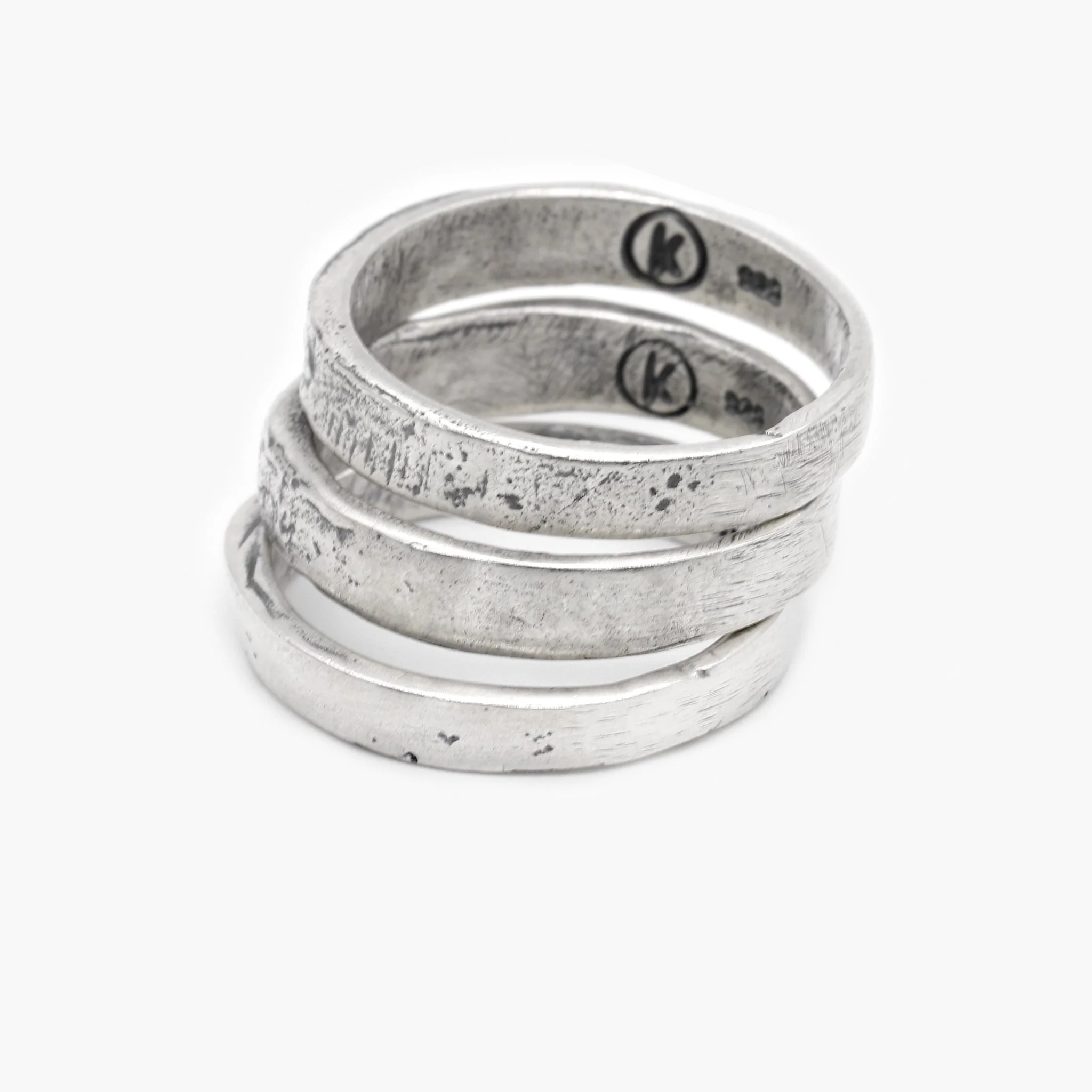 Triple Bands Sterling Silver Face Ring - Image 2