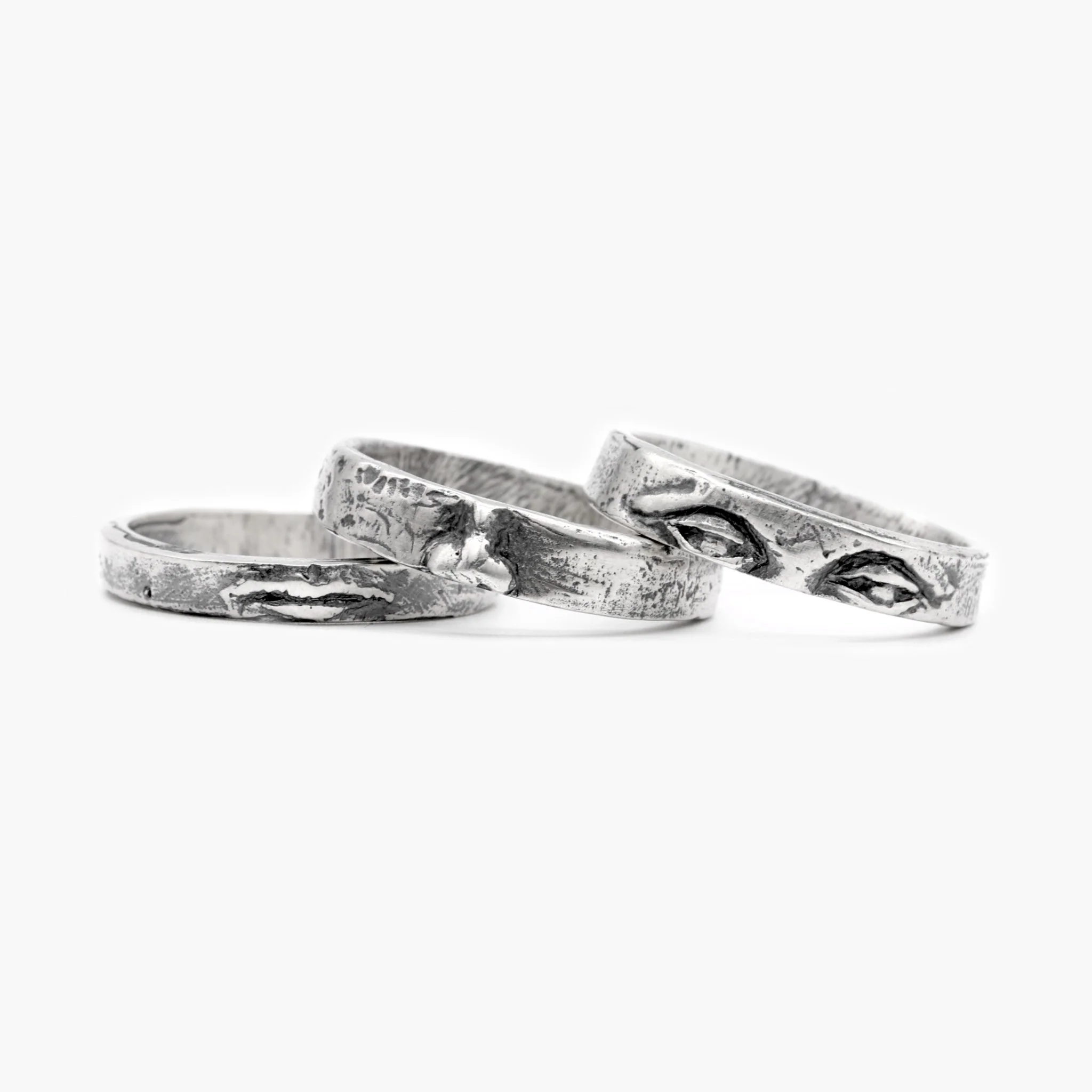 Triple Bands Sterling Silver Face Ring - Image 3