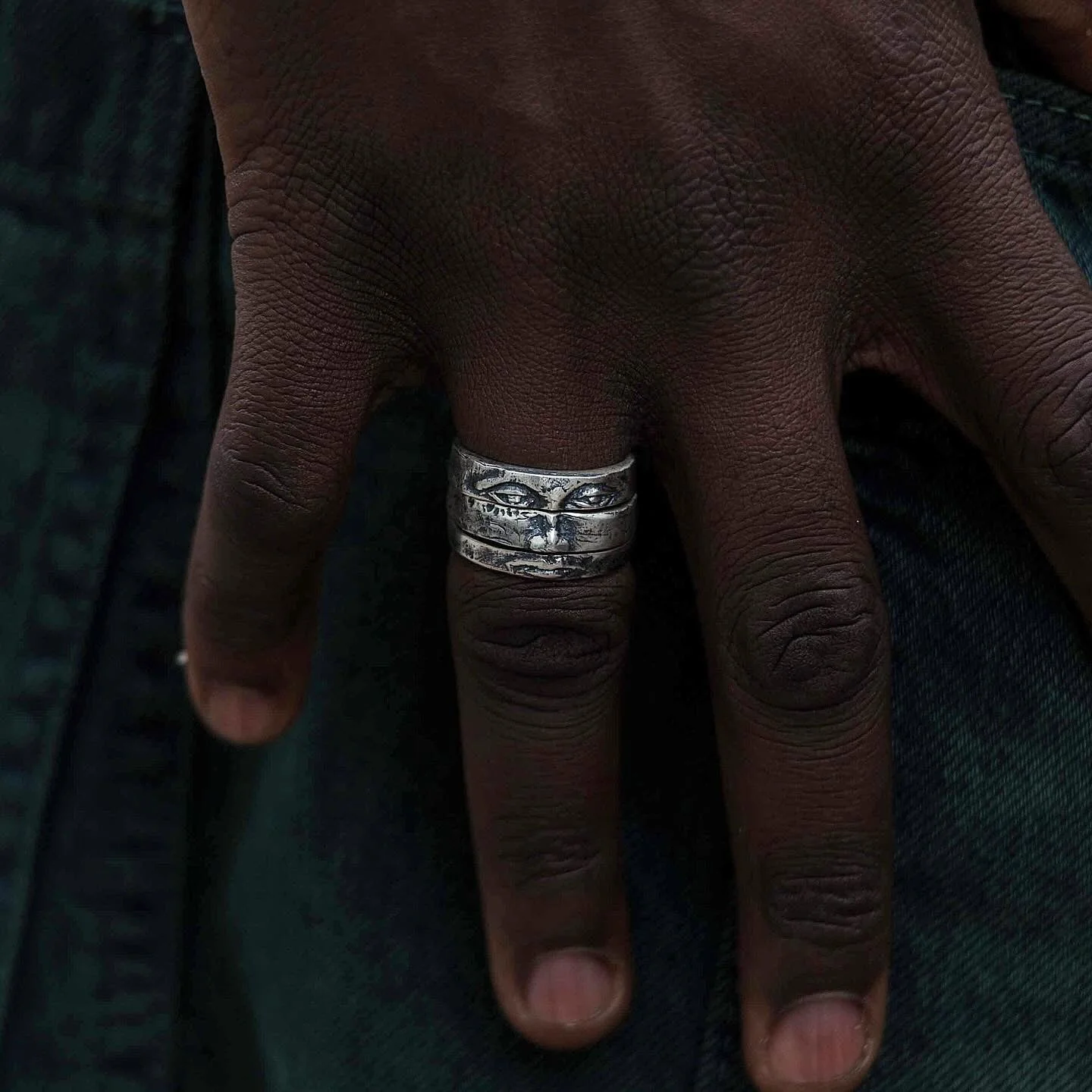 Triple Bands Sterling Silver Face Ring - Image 5